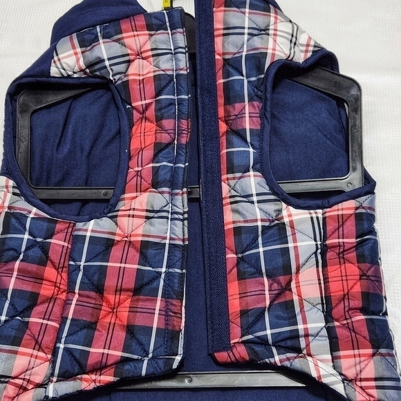 Nwt Humane Society Navy Blue and Red Plaid Quilted Pet Jacket size XL - Picture 6 of 10